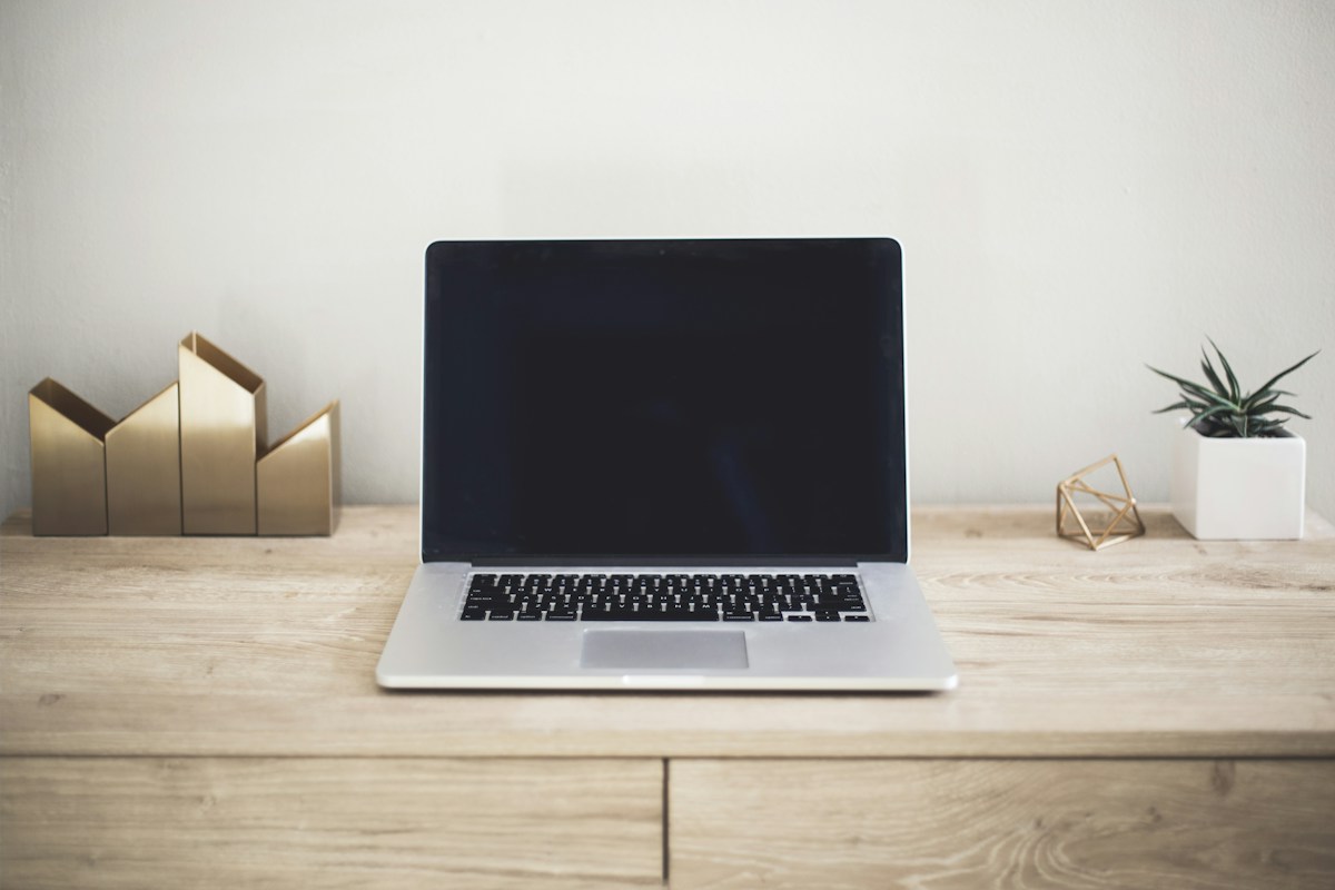 Laptop on a clean desktop