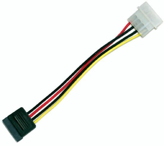 6inch SATA 15pin Female to Molex 4pin Male Power Adapter